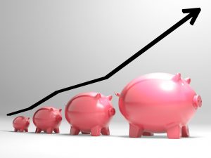 Growing Piggy Shows Financial Growth And Progress
