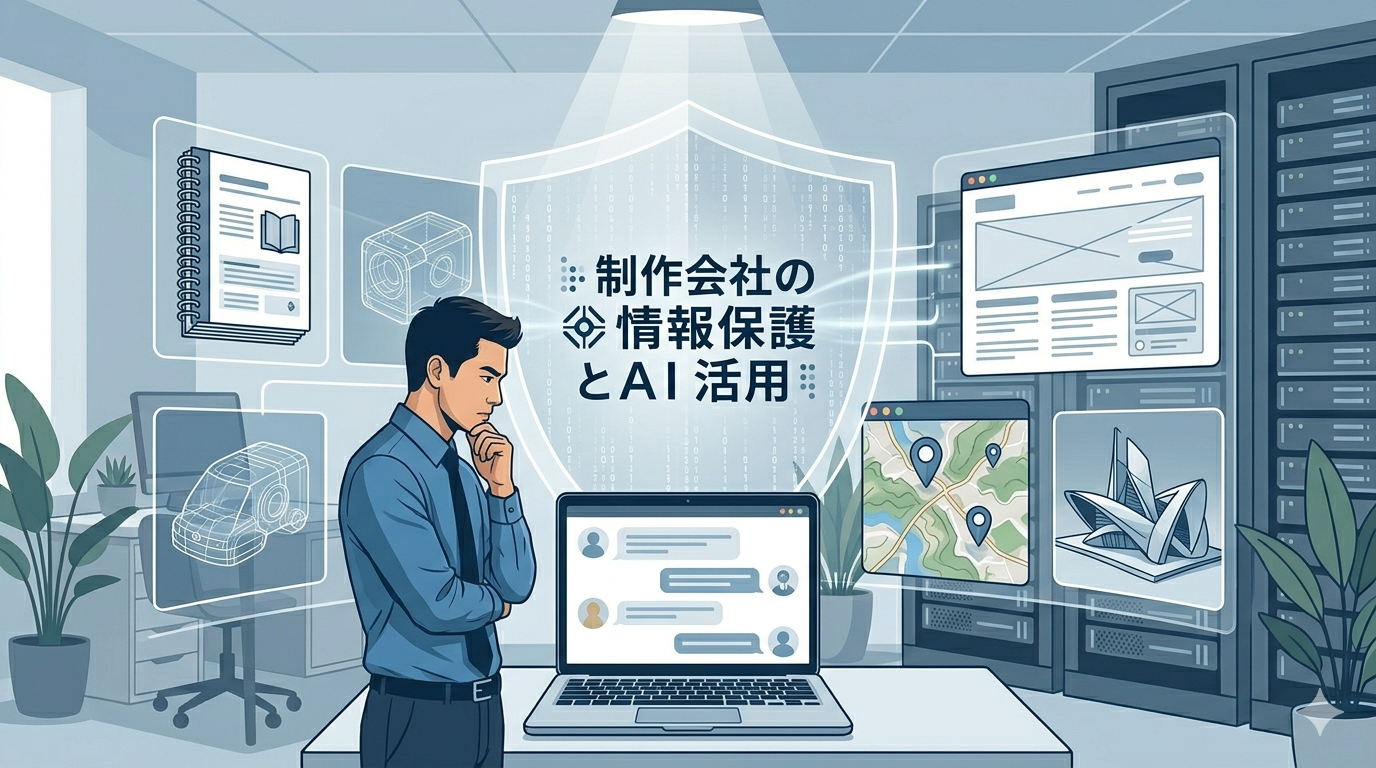 制作会社が機密情報を守りながら生成AIを活用するイメージ